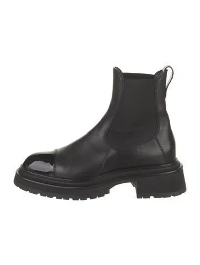 Pre-owned Chanel 2022 Interlocking Cc Logo Chelsea Boots In Black