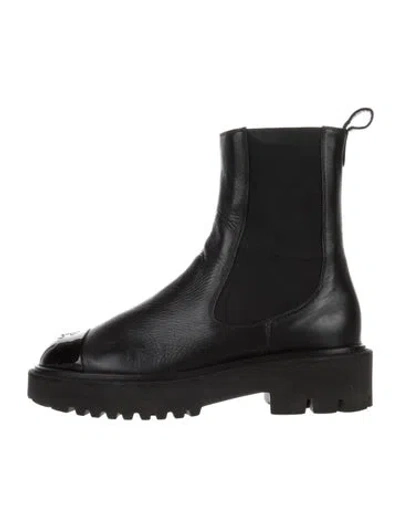 Pre-owned Chanel 2022 Interlocking Cc Logo Chelsea Boots In Black