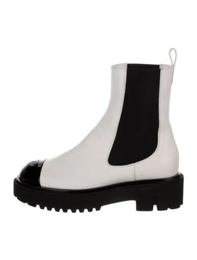 Pre-owned Chanel 2022 Interlocking Cc Logo Chelsea Boots In Multi