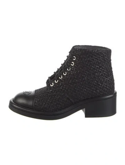 Pre-owned Chanel 2022 Interlocking Cc Logo Combat Boots In Multi