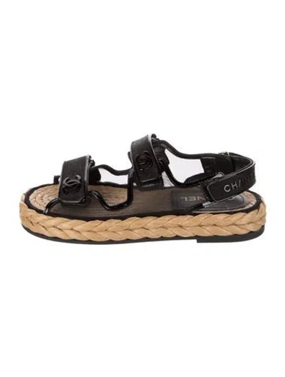 Pre-owned Chanel 2022 Interlocking Cc Logo Espadrilles