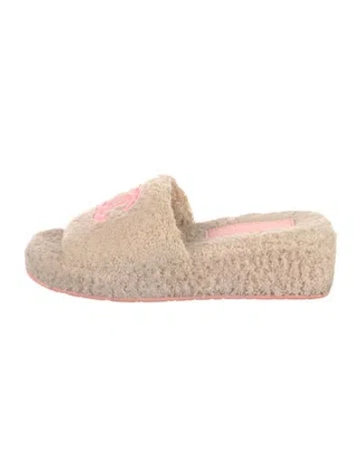 Pre-owned Chanel 2022 Interlocking Cc Logo Espadrilles In Neutral