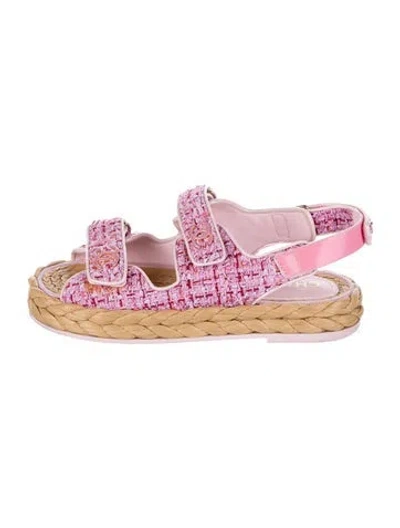 Pre-owned Chanel 2022 Interlocking Cc Logo Espadrilles In Pink