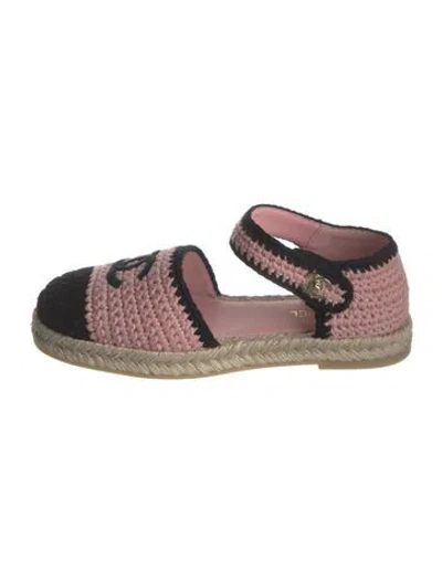 Pre-owned Chanel 2022 Interlocking Cc Logo Espadrilles In Pink