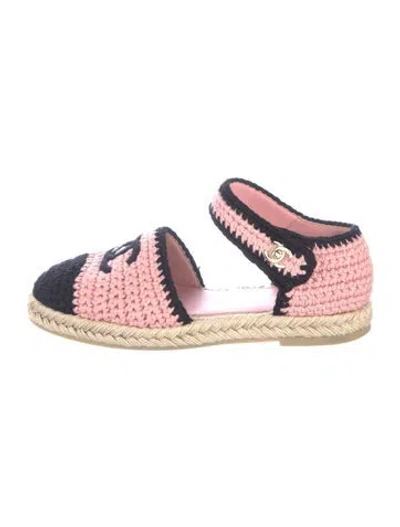 Pre-owned Chanel 2022 Interlocking Cc Logo Espadrilles In Pink