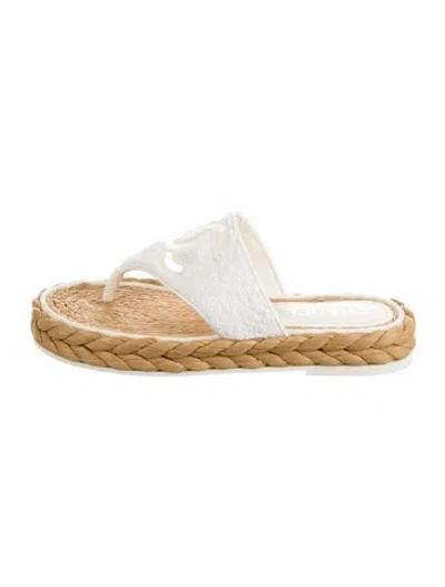 Pre-owned Chanel 2022 Interlocking Cc Logo Espadrilles In White