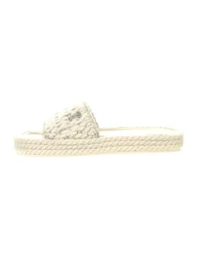 Pre-owned Chanel 2022 Interlocking Cc Logo Espadrilles In White