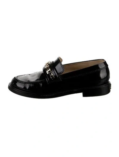 Pre-owned Chanel 2022 Interlocking Cc Logo Loafers In Black