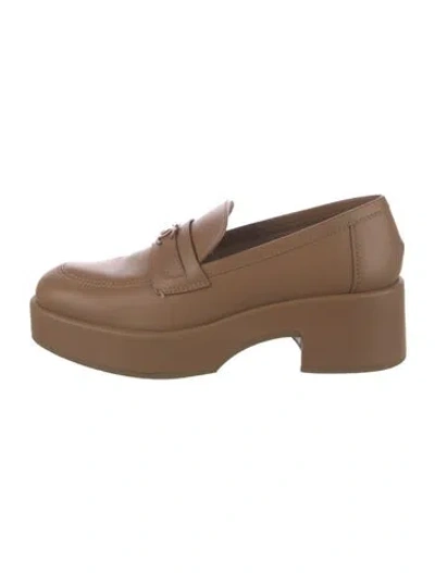 Pre-owned Chanel 2022 Interlocking Cc Logo Loafers In Brown
