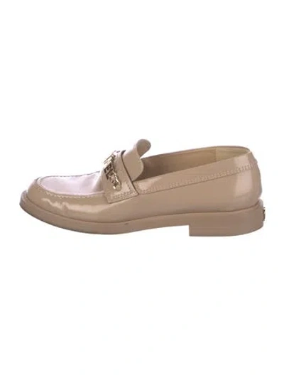 Pre-owned Chanel 2022 Interlocking Cc Logo Loafers In Neutral