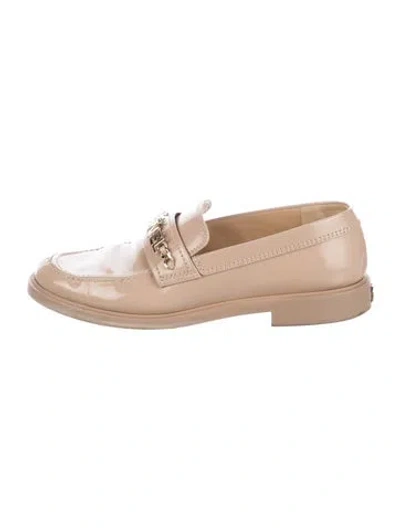 Pre-owned Chanel 2022 Interlocking Cc Logo Loafers In Neutrals