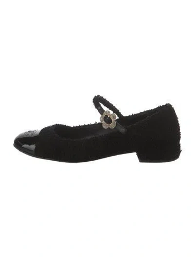 Pre-owned Chanel 2022 Interlocking Cc Logo Mary Jane Flats In Black
