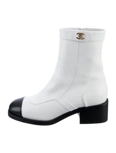 Pre-owned Chanel 2022 Interlocking Cc Logo Moto Boots In Multi