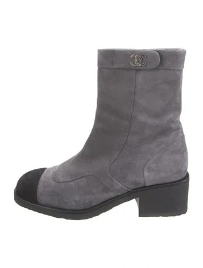 Pre-owned Chanel 2022 Interlocking Cc Logo Moto Boots In Multi