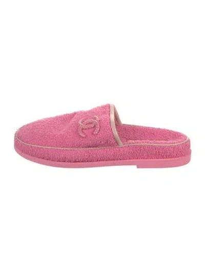 Pre-owned Chanel 2022 Interlocking Cc Logo Mules In Pink