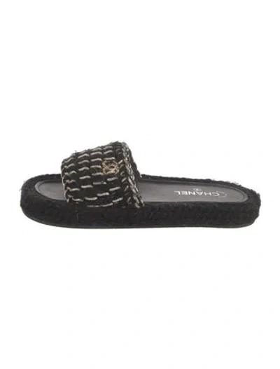 Pre-owned Chanel 2022 Interlocking Cc Logo Slides In Multi
