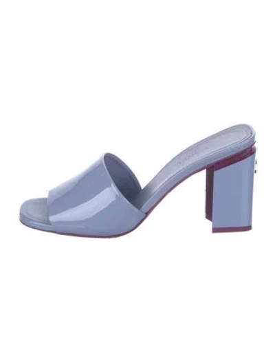 Pre-owned Chanel 2022 Interlocking Cc Logo Slides In Purple