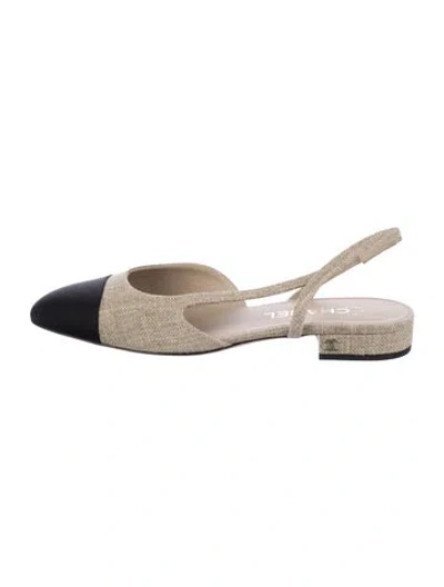 Pre-owned Chanel 2022 Interlocking Cc Logo Slingback Flats