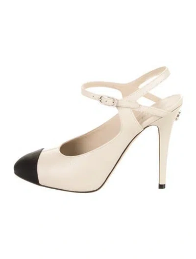 Pre-owned Chanel 2022 Interlocking Cc Logo Slingback Pumps