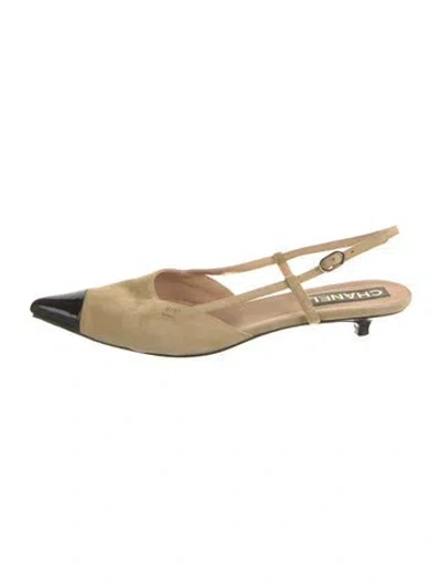 Pre-owned Chanel 2022 Interlocking Cc Logo Slingback Pumps