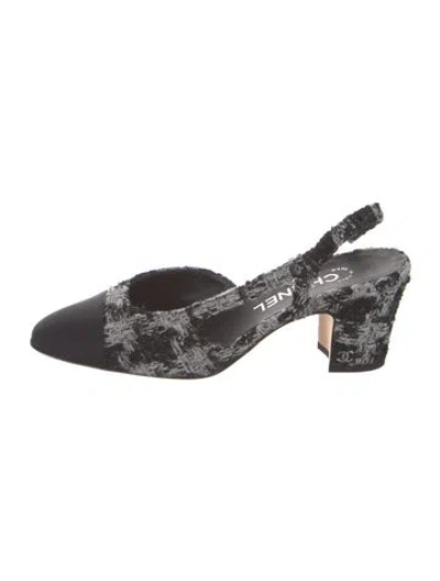 Pre-owned Chanel 2022 Interlocking Cc Logo Slingback Pumps In Multi