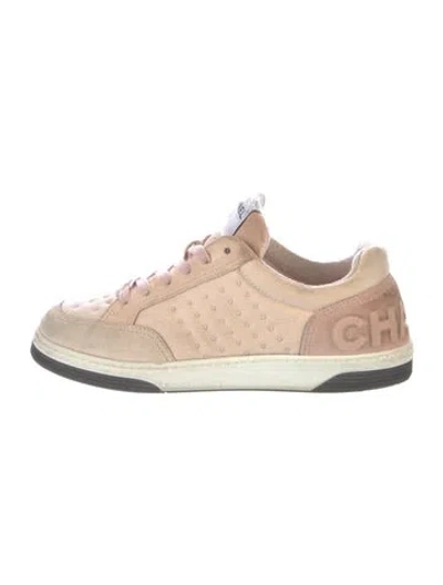 Pre-owned Chanel 2022 Interlocking Cc Logo Sneakers In Pink