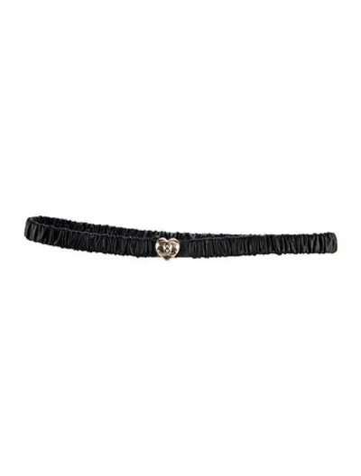 Pre-owned Chanel 2022 Interlocking Cc Logo Waist Belt In Black