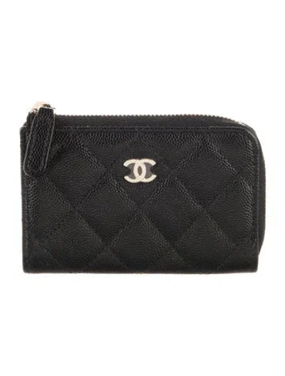 Pre-owned Chanel 2022 Key Holder Card Holder W/ Tags In Black