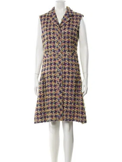 Pre-owned Chanel 2022 Knee-length Dress In Purple/yellow