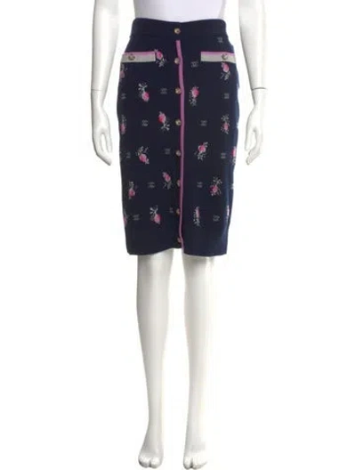Pre-owned Chanel 2022 Knee-length Skirt In Blue