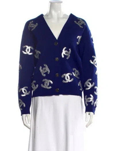 Pre-owned Chanel 2022 Le19m Sweater In Blue