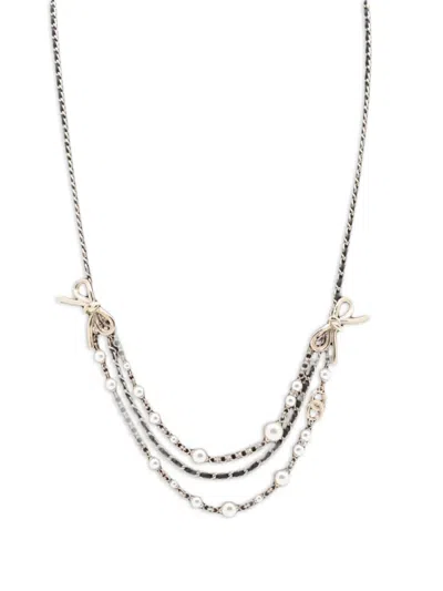 Pre-owned Chanel 2022 Leather-and-chain Necklace In Gold