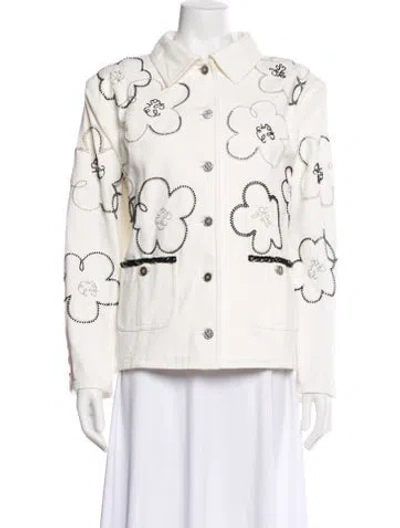 Pre-owned Chanel 2022 Metiers D'art Collection Utility Jacket In White
