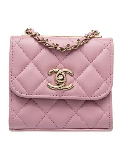 Pre-owned Chanel 2022 Micro Trendy Cc Clutch W/ Chain In Pink