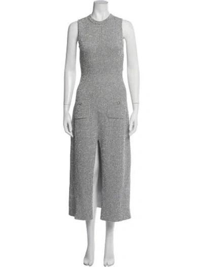 Pre-owned Chanel 2022 Midi Length Dress In Metallic/silver