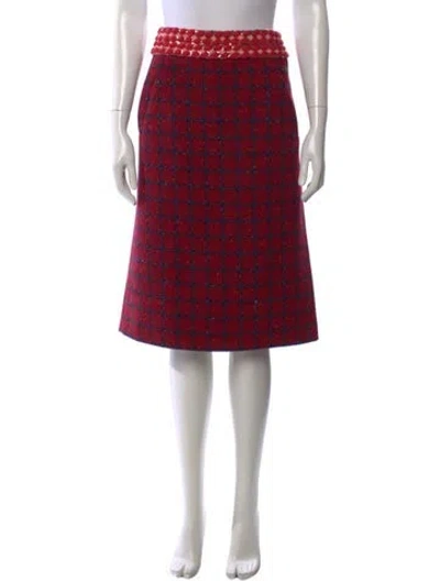 Pre-owned Chanel 2022 Midi Length Skirt W/ Tags In Red