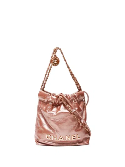 Pre-owned Chanel 2022 Mini 22 Shoulder Bag In Pink