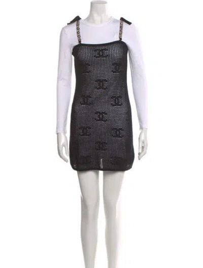 Pre-owned Chanel 2022 Mini Dress In Black