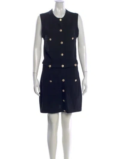 Pre-owned Chanel 2022 Mini Dress In Black