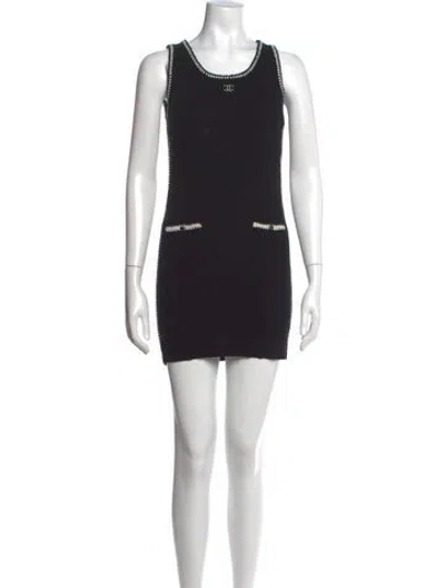 Pre-owned Chanel 2022 Mini Dress In Black