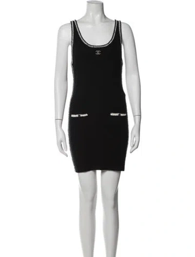Pre-owned Chanel 2022 Mini Dress In Black