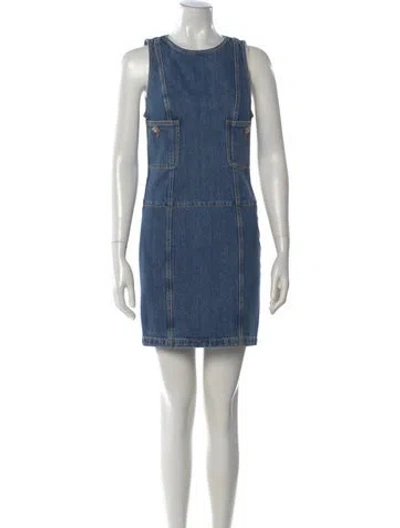Pre-owned Chanel 2022 Mini Dress In Blue