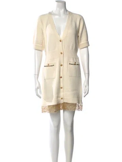Pre-owned Chanel 2022 Mini Dress In Neutral