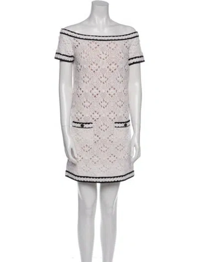Pre-owned Chanel 2022 Mini Dress In White