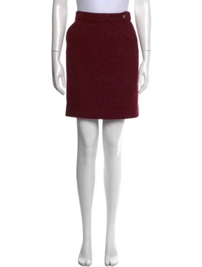 Pre-owned Chanel 2022 Mini Skirt W/ Tags In Burgundy