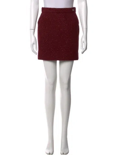 Pre-owned Chanel 2022 Mini Skirt W/ Tags In Burgundy