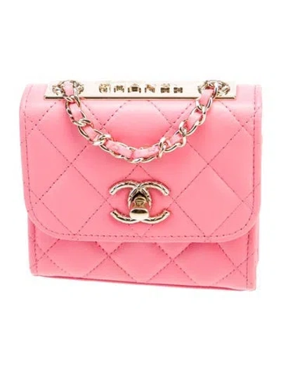 Pre-owned Chanel 2022 Mini Trendy Cc Clutch W/ Chain In Pink