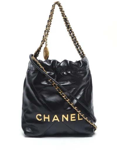 Pre-owned Chanel 2022 Mini Two-way Bag In 黑色