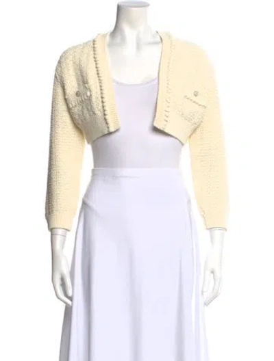 Pre-owned Chanel 2022 Open Front Sweater In Neutral