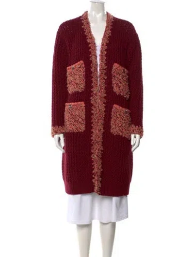 Pre-owned Chanel 2022 Pairs-le19m Sweater In Burgundy